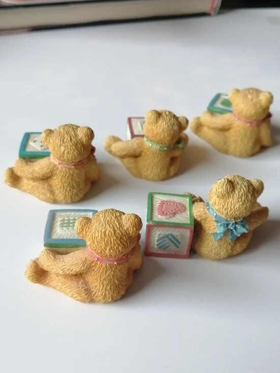 Vintage Cherished Teddies Alphabet Block Figurines (5) - Picture 2 of 11